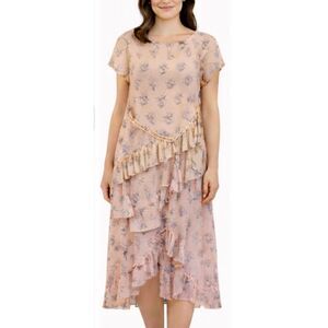 On twelfth floral ruffle shift dress size medium